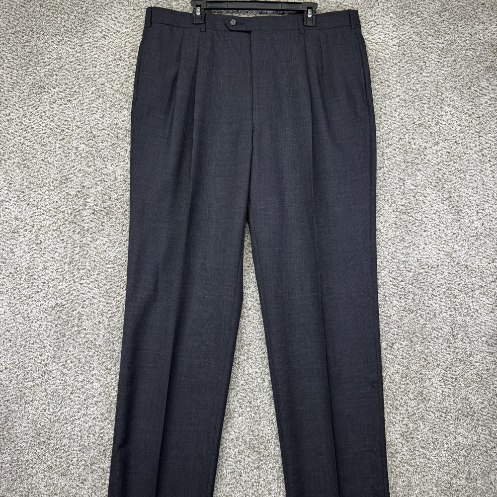 NEW Jos A Bank Windsor Dress Pants Men's 40x36 100% Wool Houndstooth Dark Gray